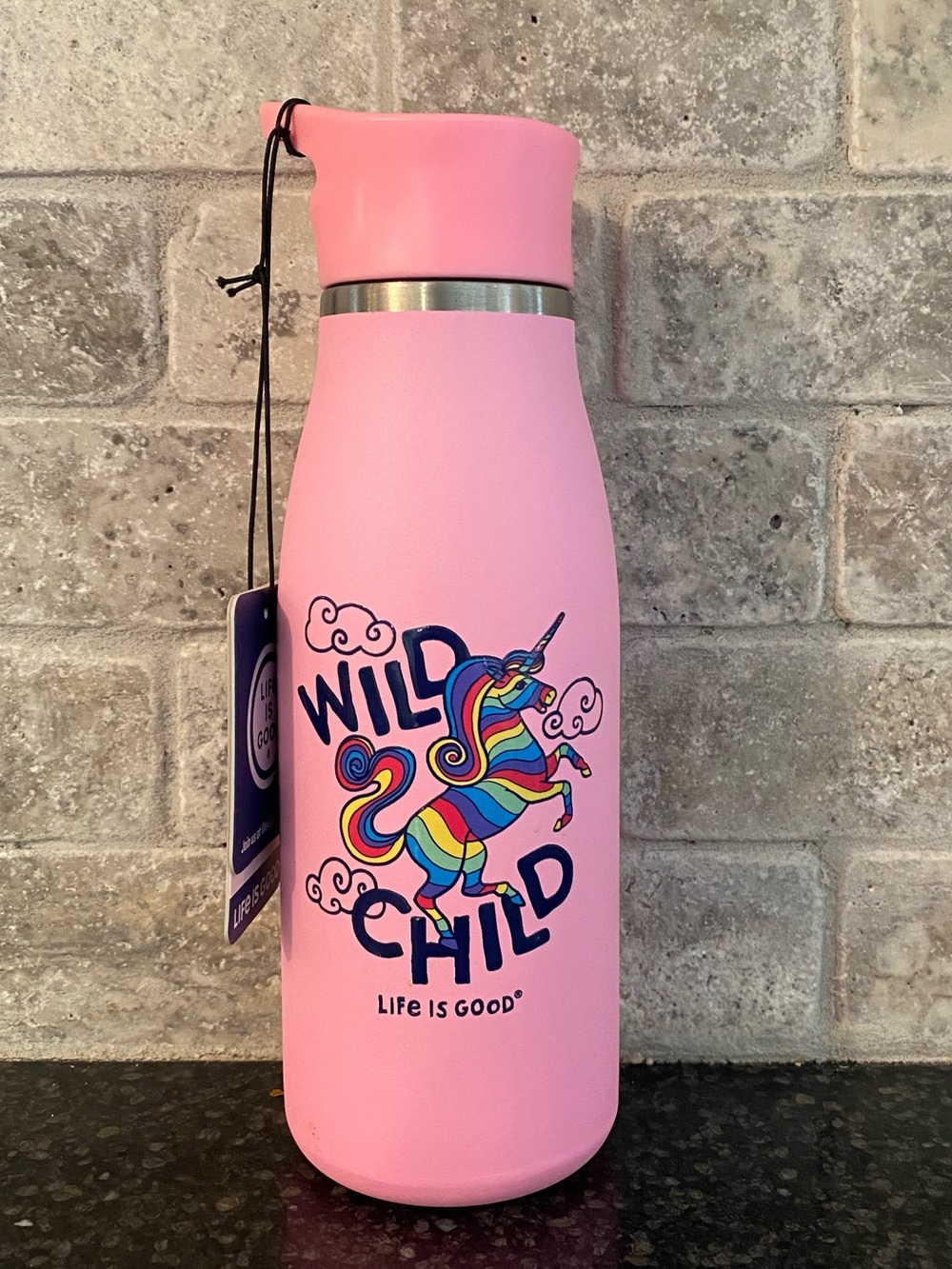 Life is Good Kids Wild Child Unicorn water bottle